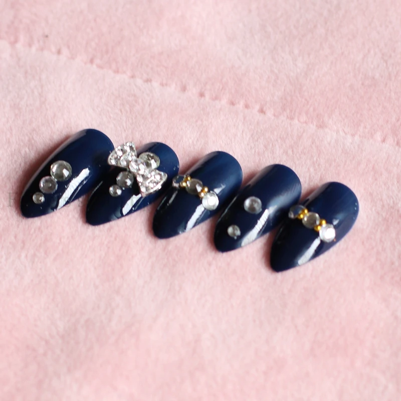 

24pcs The latest full diamond crystal diamond diamond high heel candy color fake nail Cymbidium M0013