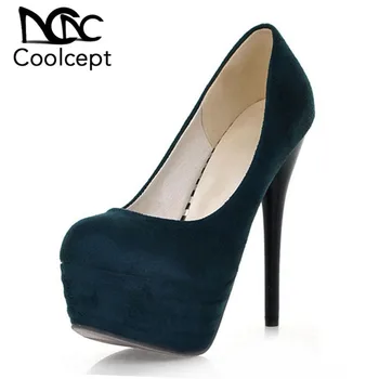 

Coolcept 4 Color Women Stilettos Sexy Thin High Heel Shoes Women Nightclub Party Catwalk Show Platform Footwear Plus Size 31-44
