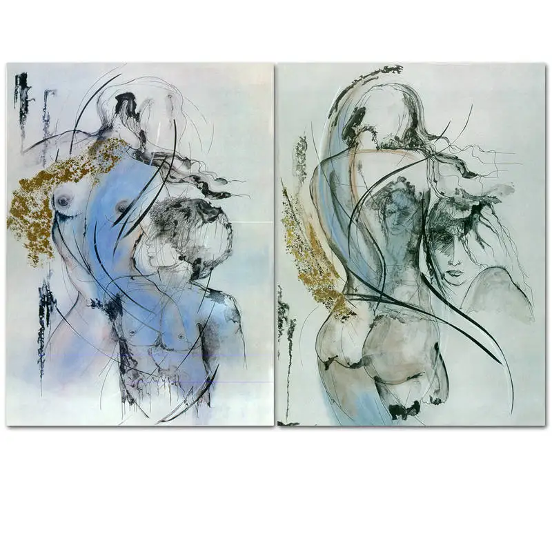 2pcs-Canvas-Oil-Painting-abstract-Sexy-Nude-Women-and-man-Pictures-Unframed-Ladies-Body-Photo-Bedroom
