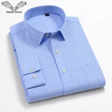 VISADA JAUNA, мужская повседневная рубашка с длинным рукавом, сплошной цвет, приталенный костюм, дешево, большой размер 4XL, camisa masculina N5064
