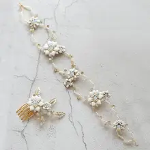 Свадебные аксессуары для волос, красивая белая эмалированная повязка на голову, женские свадебные украшения для волос