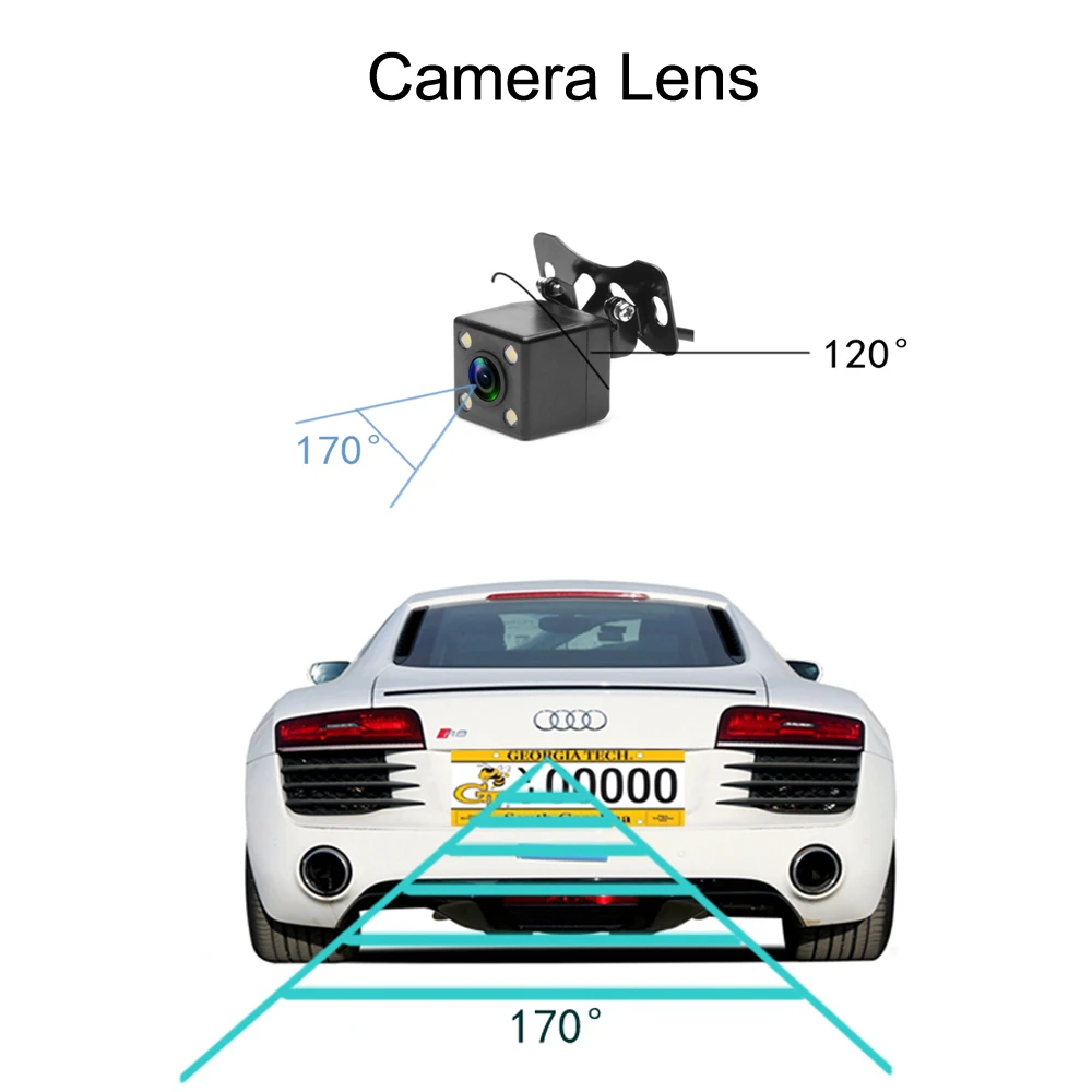Podofo, автомобильная резервная камера заднего вида, интеллектуальная динамическая траектория треков, камера заднего вида HD, 170 градусов, камера заднего вида