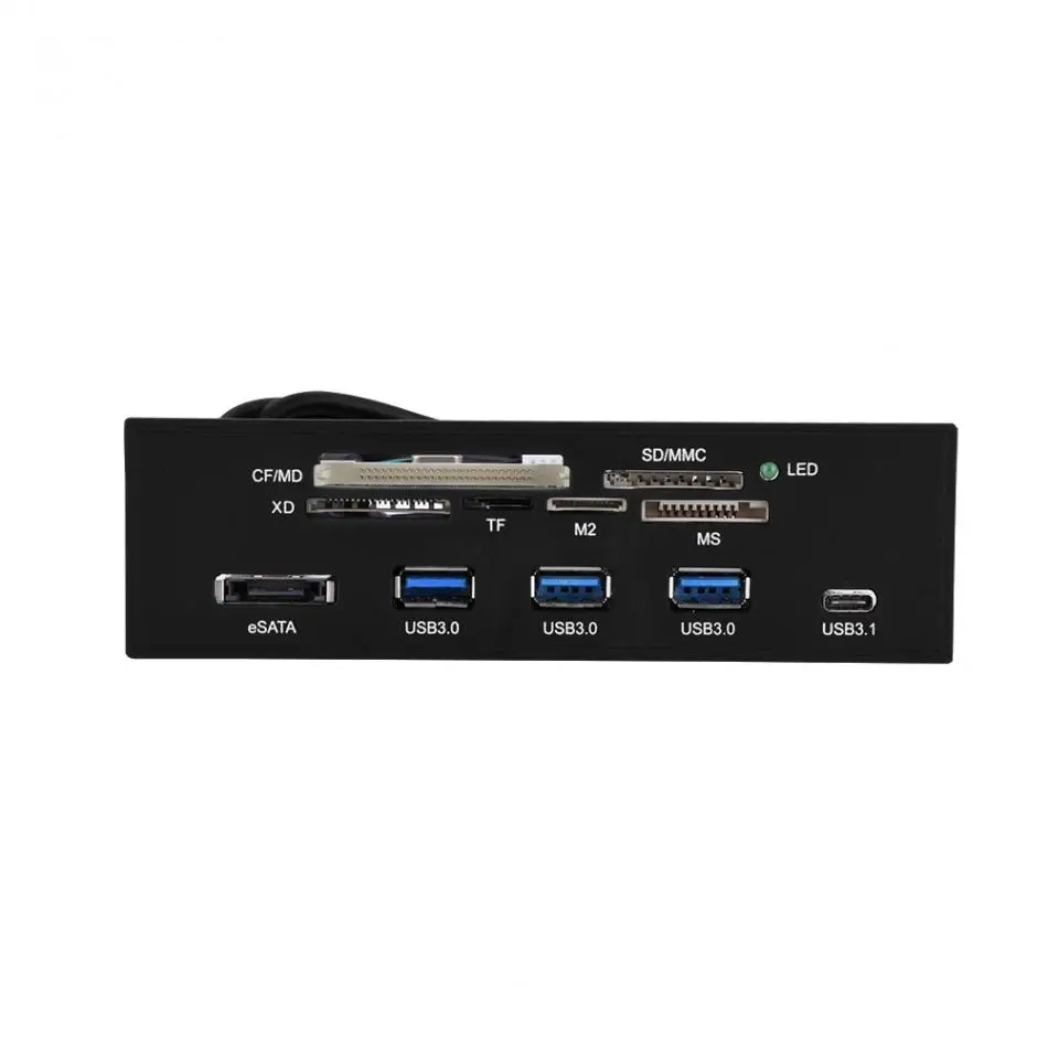 5,25 дюймов привод отсек многофункциональный внутренний кард-ридер USB eSATA приборная панель ПК Передняя панель поддерживает M2 MSO SD MS XD 64G CF карта