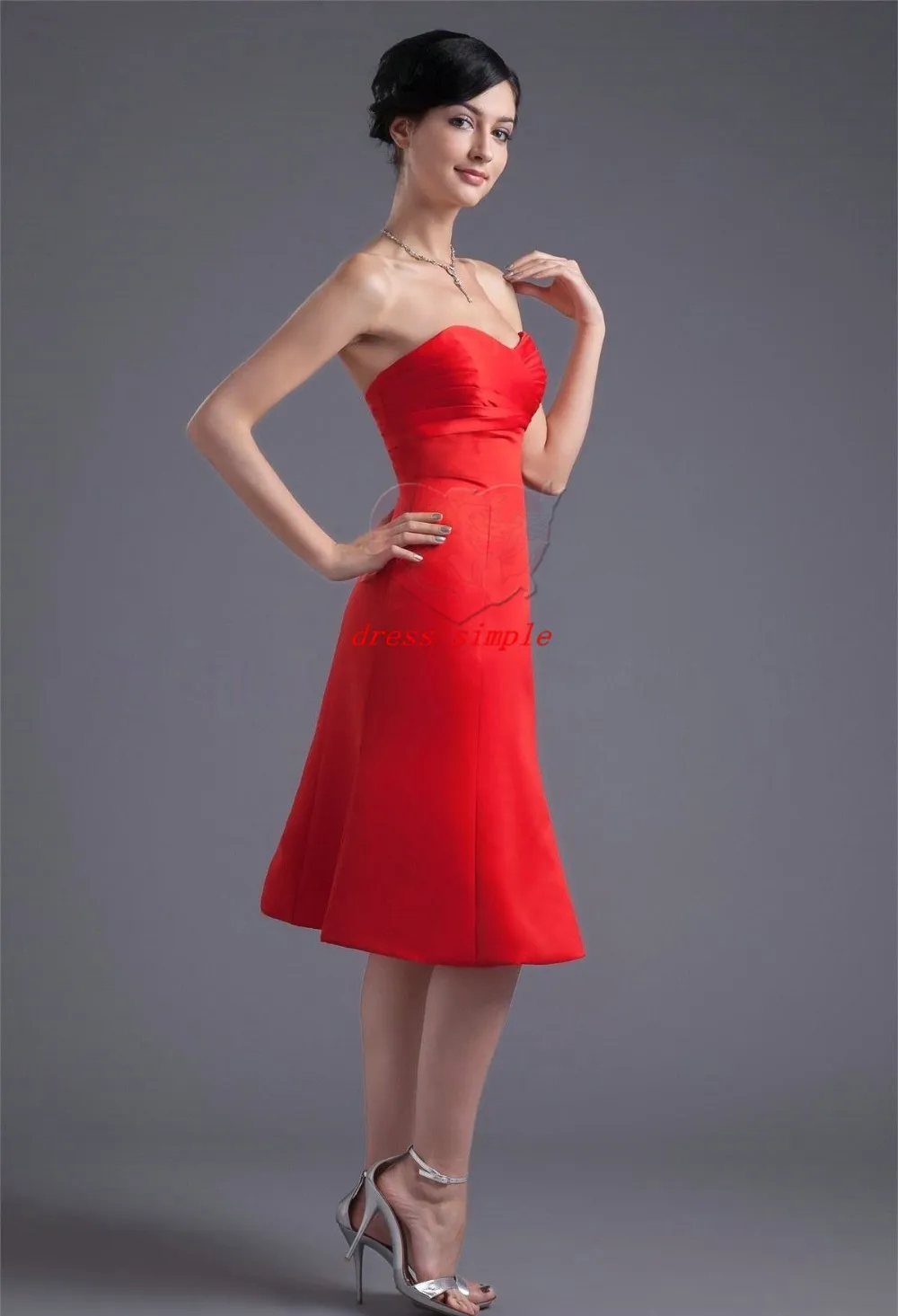 Bright-Red-Knee-Length-Bow-Satin-A-Line-Sweetheart-Bridesmaid-Dresses-22353-78002