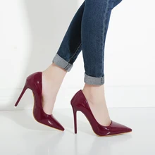 Hot OL Office Lady Classics Women Sexy Stiletto High Heels Pumps Shoes Pointed Toe Shoes Red Black Wedding Party Court Shoes 41