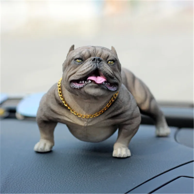 

Simulation Animal American Bully Pitbull Creative Car Furnishing Articles Personality Home Decor Action Figure Toy 14CM P883