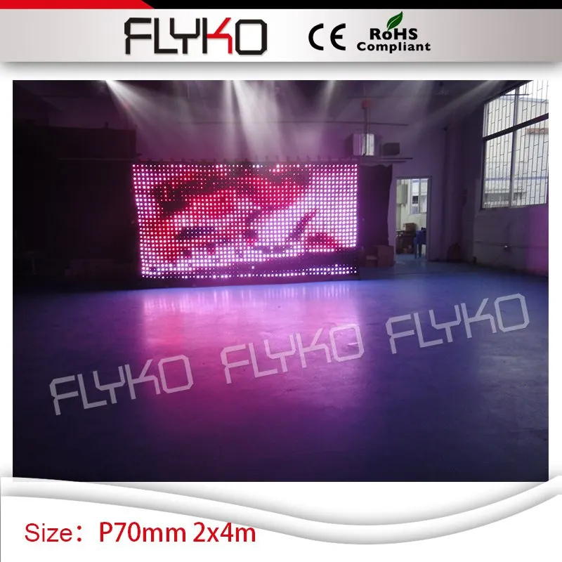 PH70mm factory price dj club decor PC controller video led curtain vision screen 2mx4m