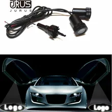 JURUS 2pcs Led Car Light Door Welcome Lamp Projector For Lada For Dodge For Mercedes Light For Fiat Logo For Renault Car-styling