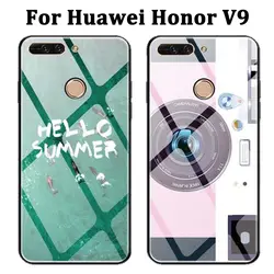 Для huawei Honor V9 чехол мультфильм закаленное стекло крышки HonorV9 случае coque для huawei Honor V 9 DUK-AL20 случаи защиты основа