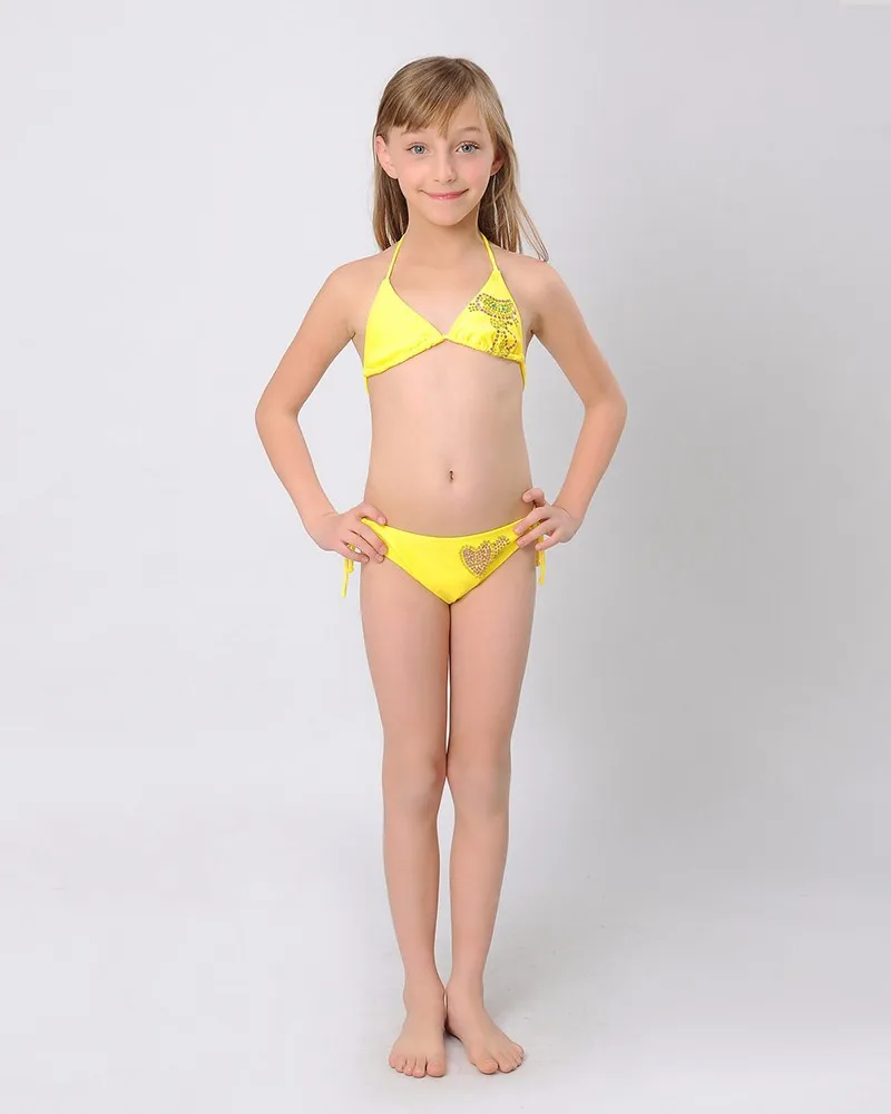 Hiheart 2015 Solid Girls Bikinis Swimsuit Swimwear For Girls