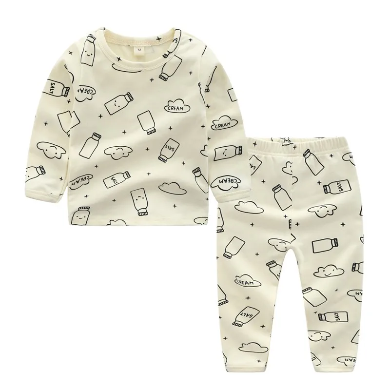 COOTELILI Kids Thermal Underwear Cartoon Cotton Thick Boys Pyjamas Girls Sets For Winter Children Long Johns Warm Suits 90-130cm (4)