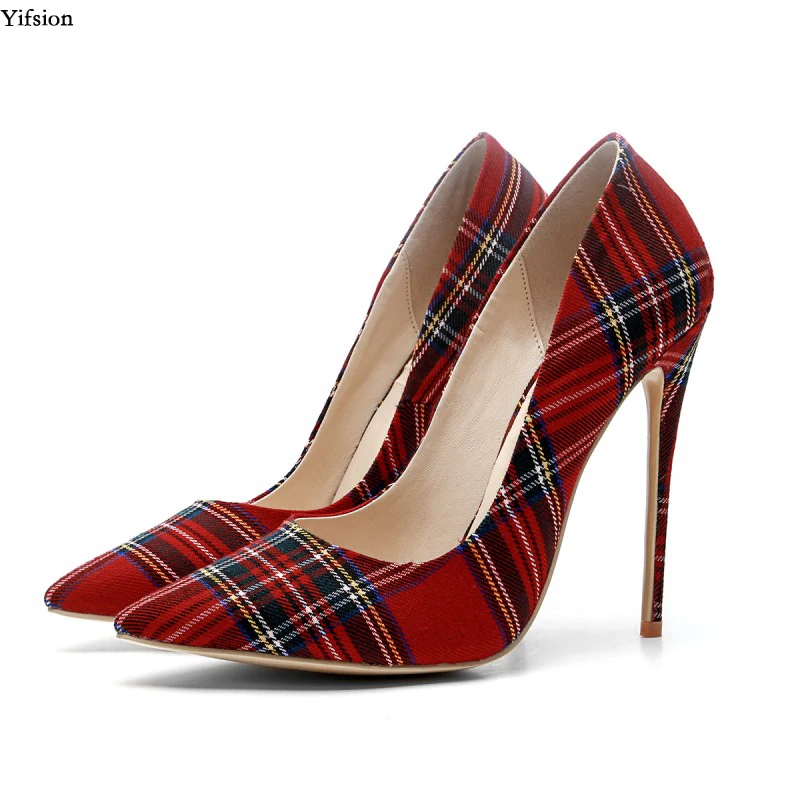 

Yifsion New Fashion Women Pumps Stiletto High Heels Shoes Sexy Pointed Toe Concise Red Black Dress Shoes Women Plus US Size 3-13