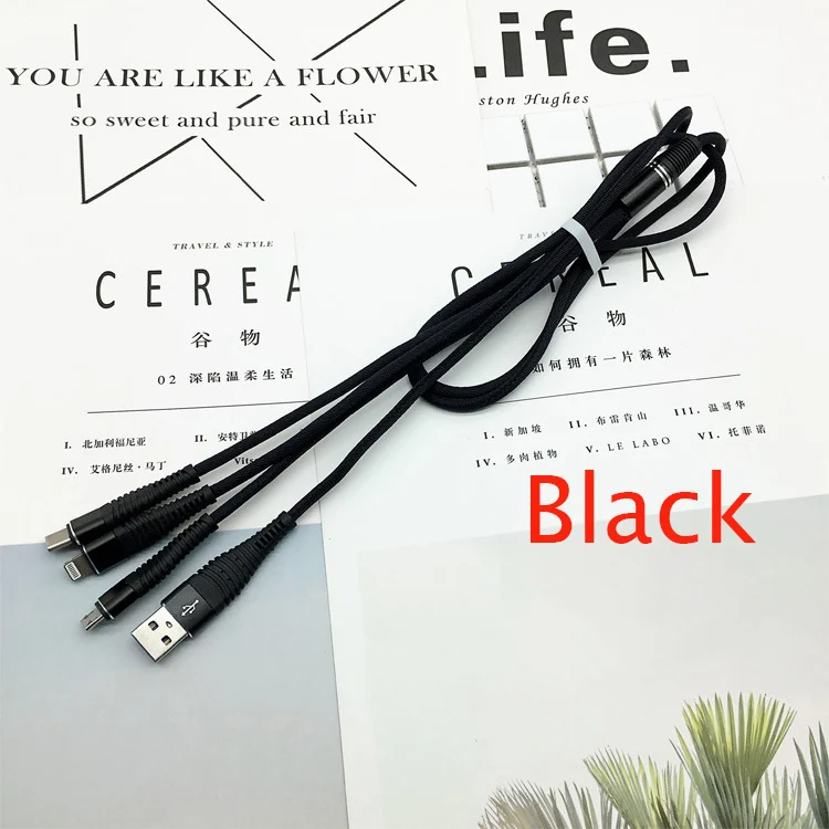 Suntaiho для iphone xr кабель mi cro USB кабель для xiaomi mi 9 Красный mi Note 7 usb type-C кабель для быстрой зарядки samsung s10 - Цвет: Black