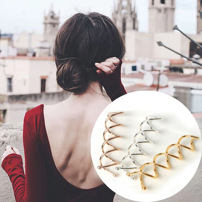 

5pcs Black Barrette Spiral Spin Screw Pin Hair Twist Hairpins Styling Tools Screw Barrette Hair Clips for Women Hair Accessories