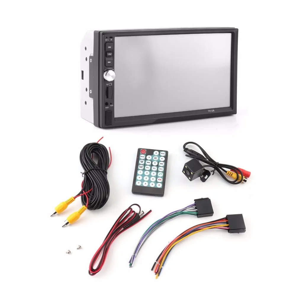 

7 Inch HD Car MP5 Player Bluetooth Touch Screen Stereo Radio With Rear View Camera Double 2DIN Vehicle DVD Player EU Plug