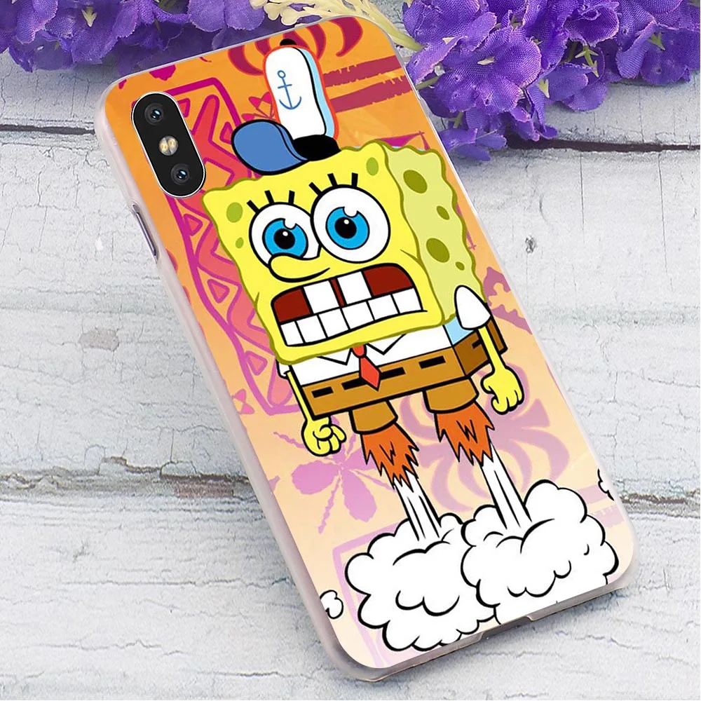 Чехол для телефона SpongeBob SquarePants iPhone 6S 5 5S SE 6/6 6S Plus 7 8/7 8 Plus X XS XR Xs Max, жесткий чехол с принтом