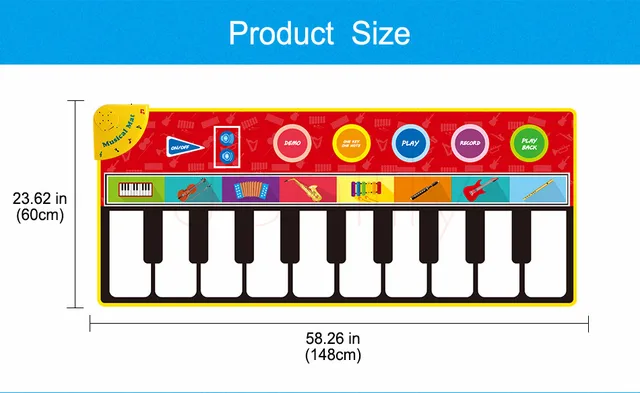 Tapis De Piano Musical Pour Enfants, 110x36cm, Clavier Avec 8 Sons  D'instruments, 14 Cartes Flash, Jouets Éducatifs - Instruments De Musique  Jouet - AliExpress