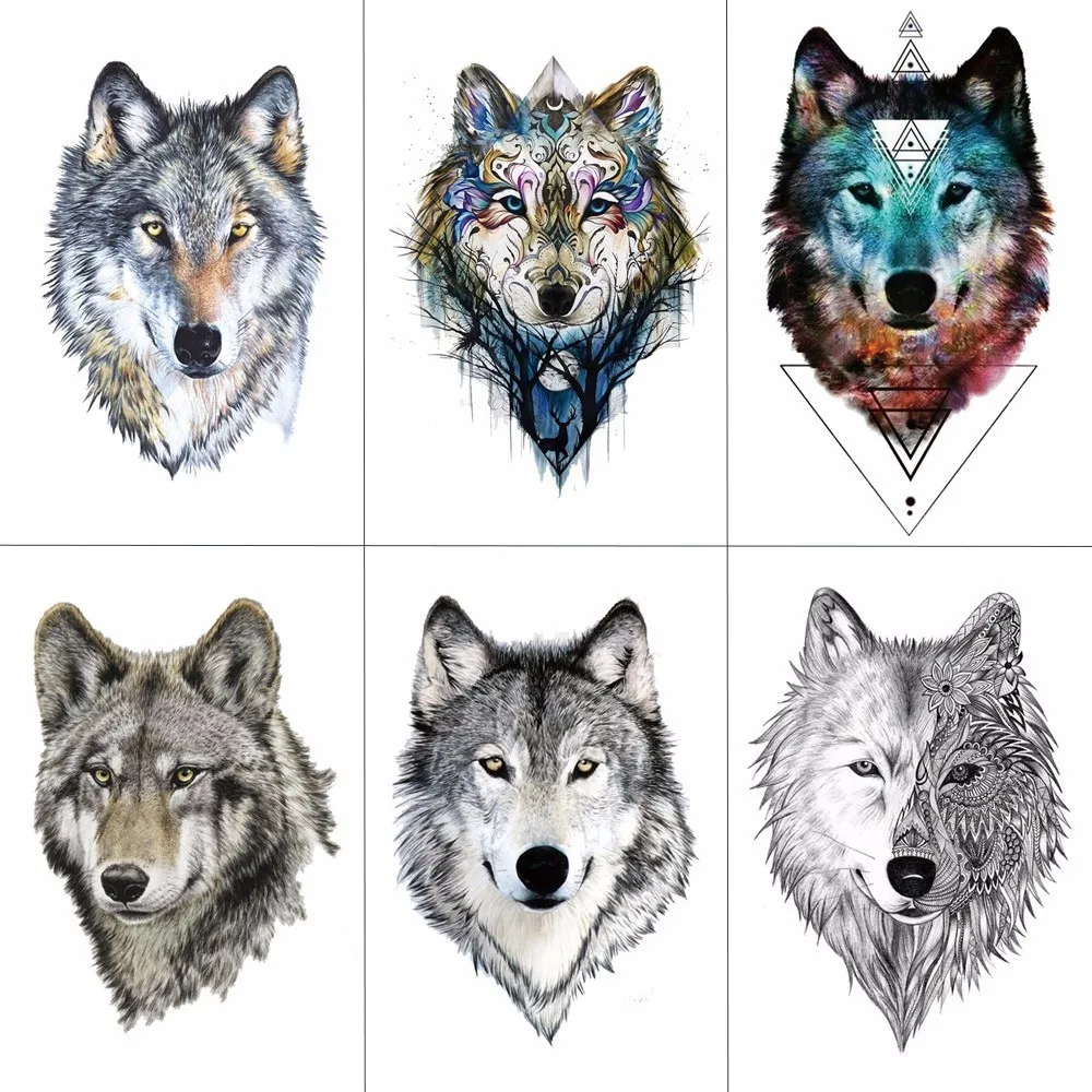 HXMAN Wolf Temporary Tattoo Stickers Waterproof Women Fake Hand Animal Tattoos Adult Men Body Art 9.8X6cm A-085 HXMAN Wolf Temporary Tattoo Stickers Waterproof Women Fake Hand Animal Tattoos Adult Men Body Art 9.8X6cm A-085