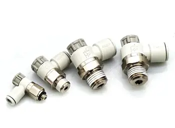 

Elbow type pneumatic speed controller with one-touch fitting AS2201F-01-04SA push-lock type throttle valve