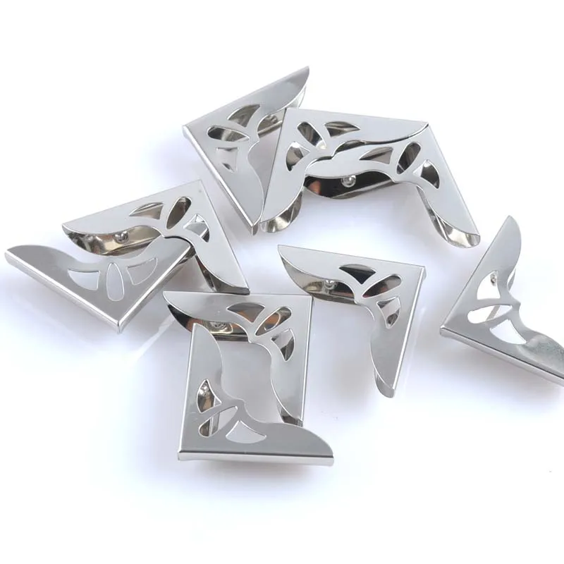 50Pcs Metal Book Corner Hollow Trilateral Albums Menus Folders Box Corner Protectors For Decor Bronze 16x16x3mm
