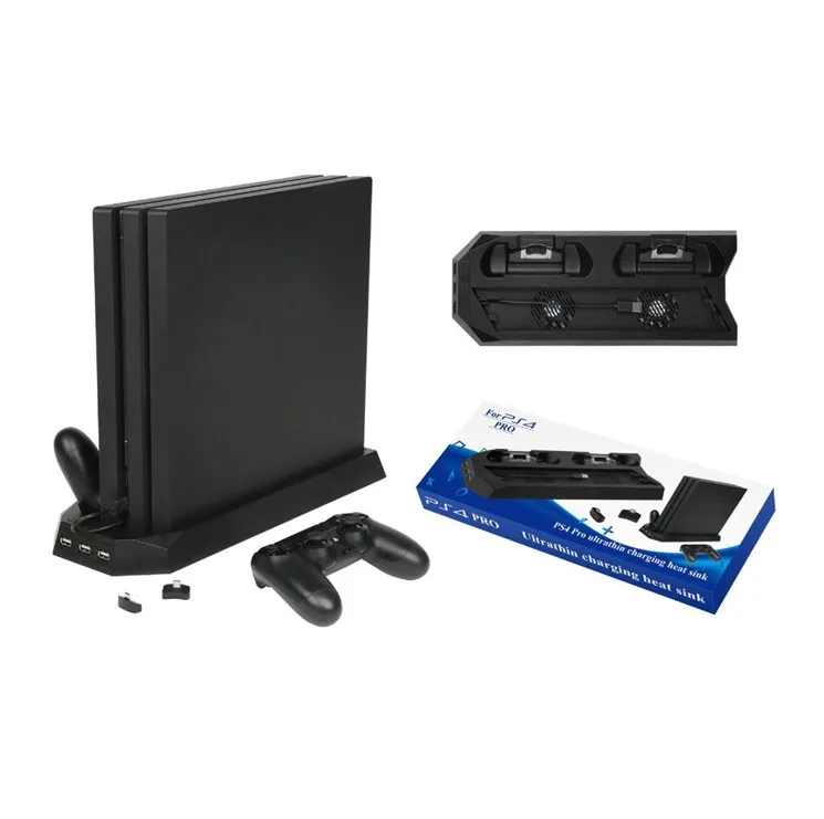 

Vertical Stand Cooling Fan Cooler Charging Station With 3 HUB For Sony Playstation 4 / PS4 Pro