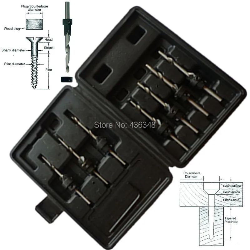 22 шт. деревообрабатывающий столярные инструменты изменен и закаленные зенковки сверло с Чехол Регулируемая глубина Стопорные муфты; развертка