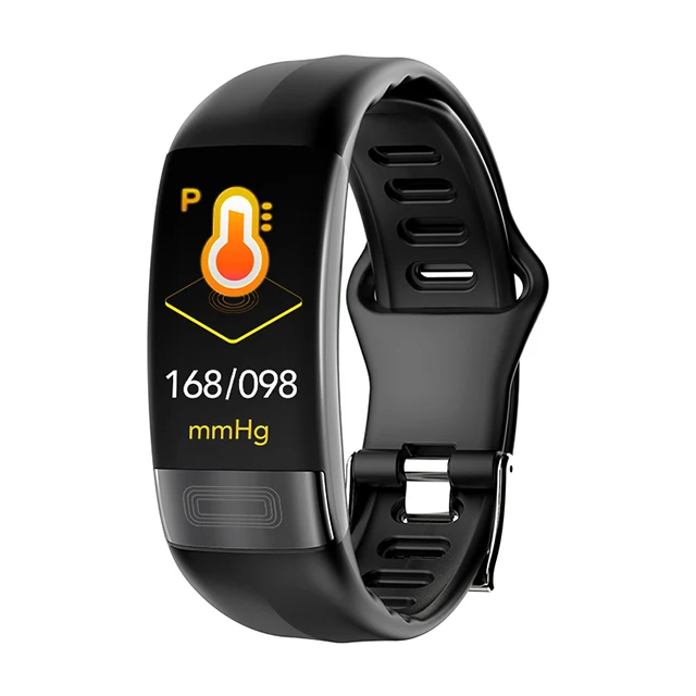 Vwar P11 ЭКГ+ PPG смарт-браслет кровяное давление HR монитор Smartband фитнес-трекер часы Шагомер умный Браслет для IOS Android - Цвет: Черный