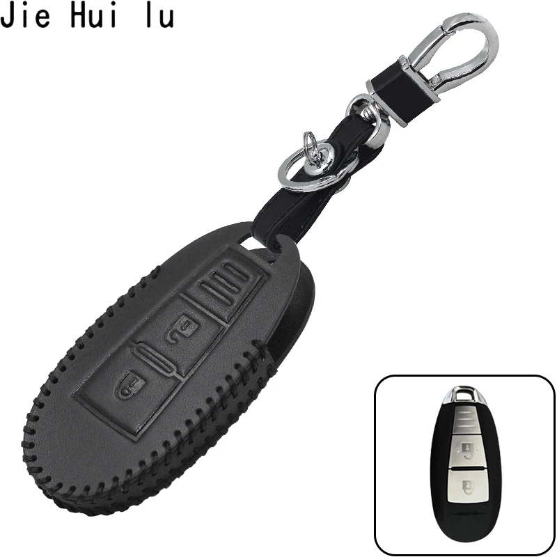 Кожаный чехол с 3 кнопками для Suzuki Vitara Swift Ignis Kizashi SX4 Baleno Ertiga S Cross Smart Key|Футляр