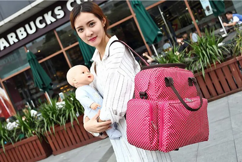 343412cm Fashion Baby Diaper Bags Backpack Nappy Changing Bag For Mom Dot Women Messenger Tote Mother Maternity Bag Ladies (6)