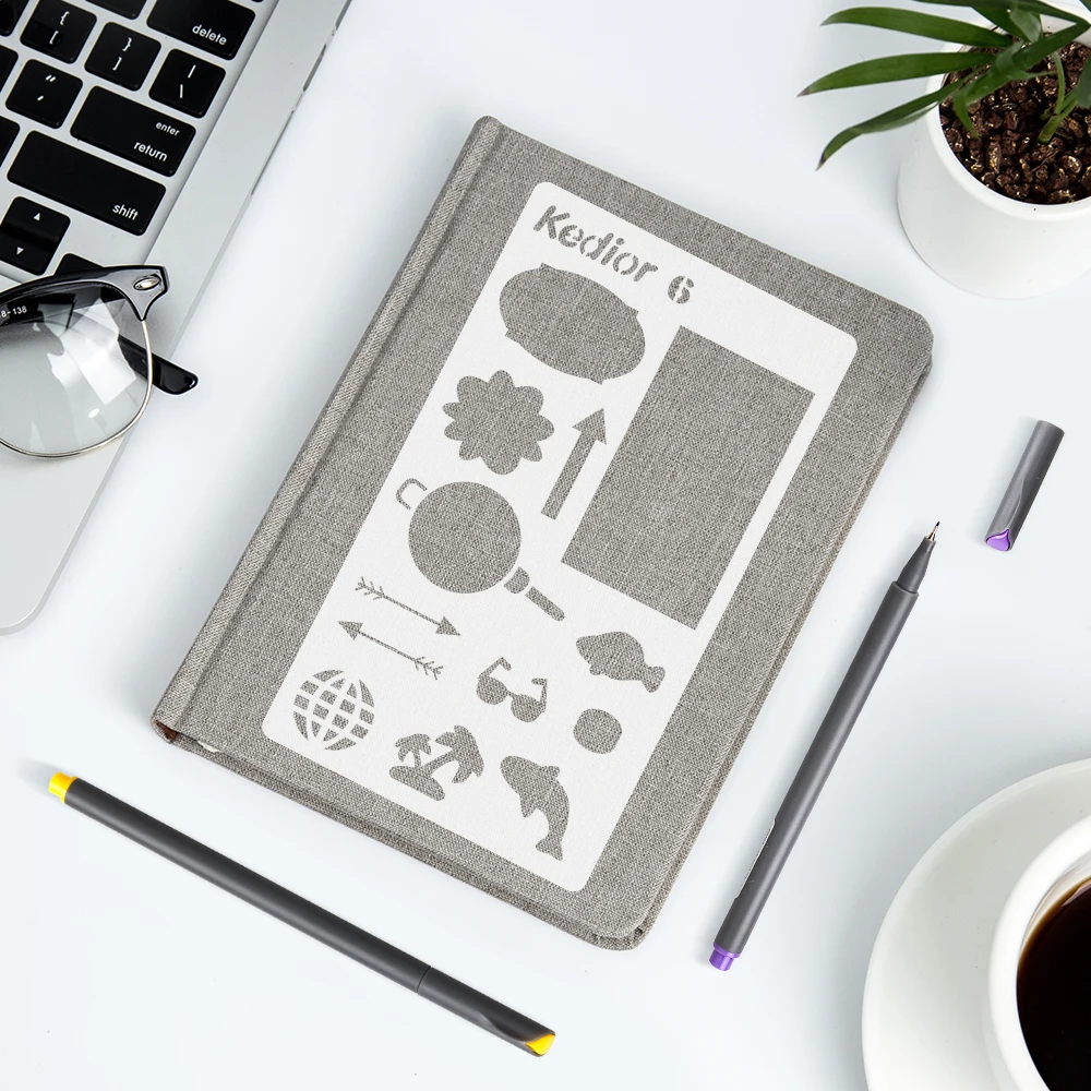 Bullet Journal принадлежности 10 Цветной фломастеров и 12 Пластик планировщик Трафареты