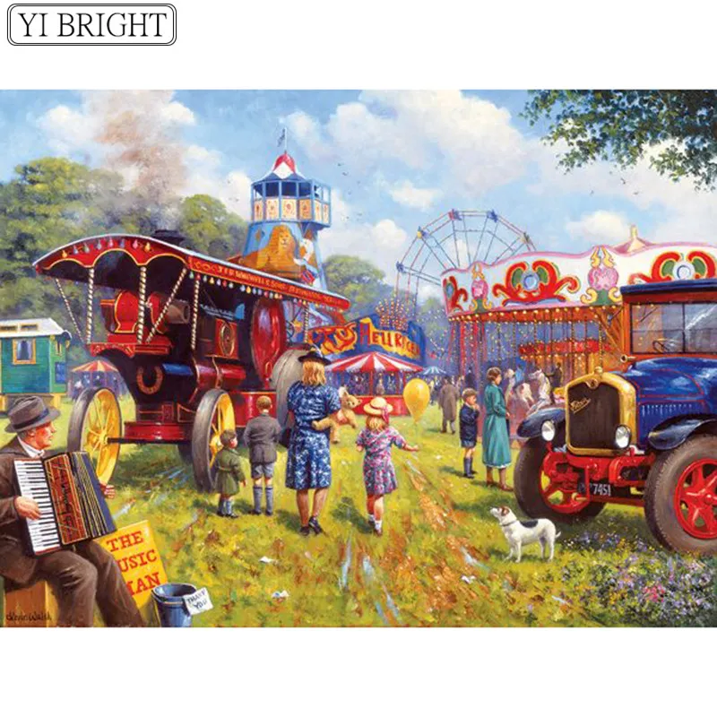 

5D DIY Full Square Diamond Painting Cross Stitch Playground view 3D Diamond Embroidery Rhinestone Mosaic Home Decoration