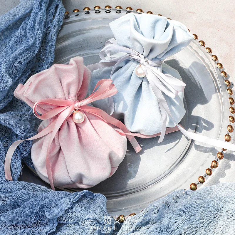 

10/30/50PCSNewest Flannel Jewelry Gift Bags Wedding Favors and Gifts Box Sweet Candy Bag for Birthday Baby Shower Party Supplies