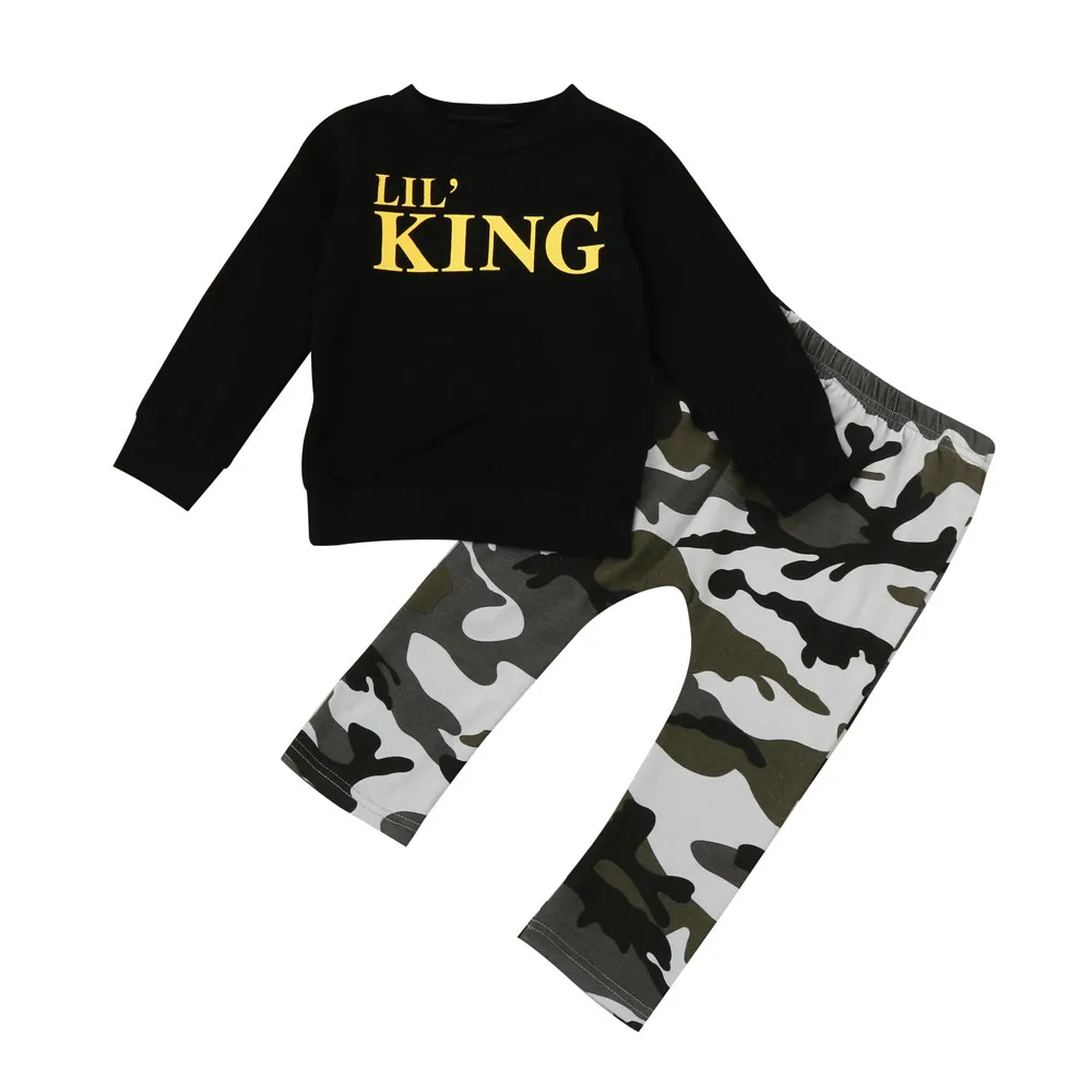 

CHAMSGEND Kids Baby Boy Letter shirt Tops+Camouflage Pants Outfits Clothes Cotton Blend Set Tops Apr 25 2019 HOT NEW