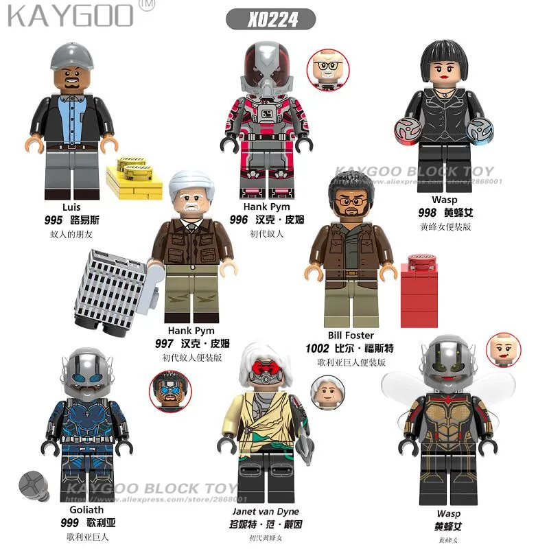 

Single Sale X0224 Building Blocks Super Heroes Wash Hank Pym Luis Bill Foster Goliath Action Figures Toys For Children Gift