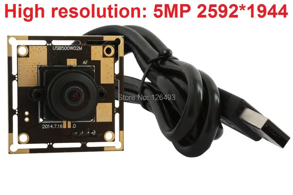 

5 MegaPixels 2592*1944 MJPEG &YUY2 micro mini UVC 1.1 170degree fisheye lens wide angle usb camera module