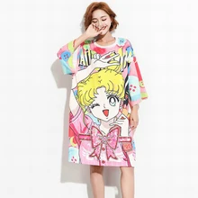 Плюс Размеры 5XL модная летняя Милая футболка европейский Стиль 3D мультфильм блестками для девочек Футболка с принтом короткий рукав Футболка Для женщин топы