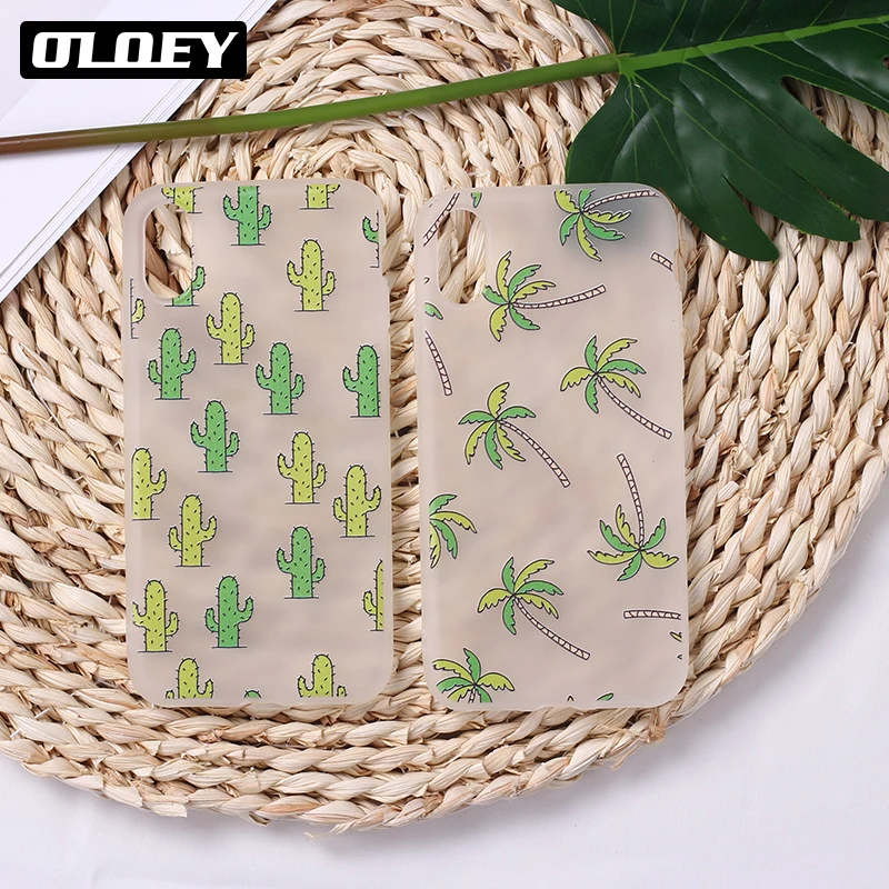 

Tree Leaves Cactus Cartoon Flamingo Soft Silicone Matte Phone Case Back Cover For iPhone 11 Pro 5 5SE 6 7 7Plus 8Plus X XS Max
