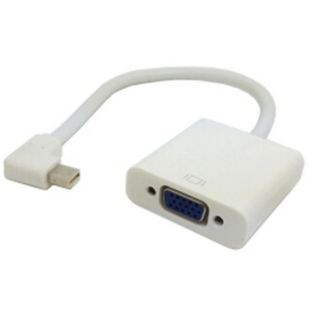 30 개/개 왼쪽 각도 90 도 수-암 미니 디스플레이 포트 DP-VGA RGB 어댑터 케이블