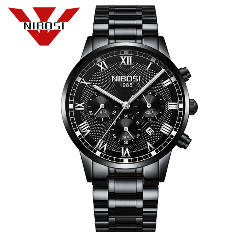 Relojes Watch Men NIBOSI Fashion Sport Quartz Clock Mens Watches Top Brand Luxury Business Waterproof Watch