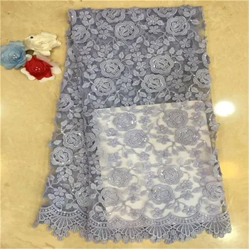 

New design French Net Sequin Lace Fabric 2019 Latest african sequence lace fabric with embroidery tulle fabric