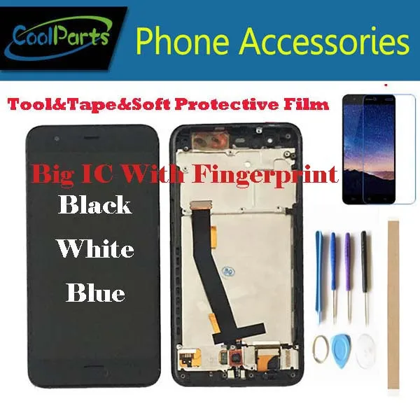 

With Fingerprint 1PC/Lot For Xiaomi MI 6 MI6 Xiaomi 6 LCD Display+Touch Screen Digitizer With Frame Black White Blue Color+Kits