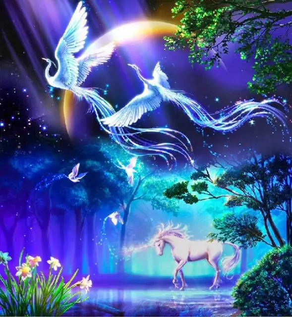 New 3d Diy Berlian Lukisan Hewan Burung Phoenix Kekasih Cross