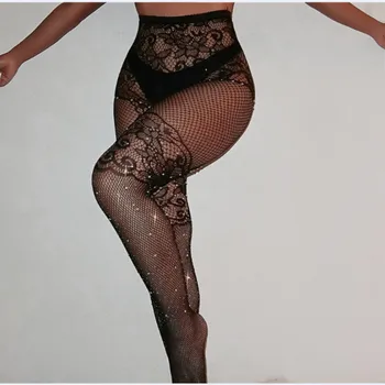 

Fashion Hot 0 Shipping Fee Women Sexy Bling Rhinestone Stockings Crystal Fishnet Net Mesh Pantyhose