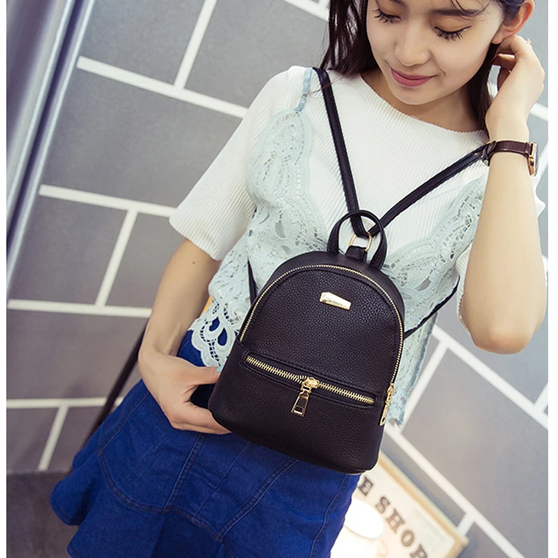 TTOU النساء حقيبة ظهر صغيرة لطيف على ظهره للأطفال المراهقين الحقائب المدرسية Mochila Preppy نمط بو الجلود على ظهره للفتيات