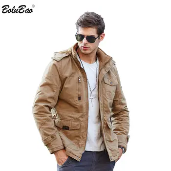 

BOLUBAO Men Jackets Winter Cotton Men's Casual Jackets Clothing Brand Multi-Pocket Hooded Male Jacket Coats