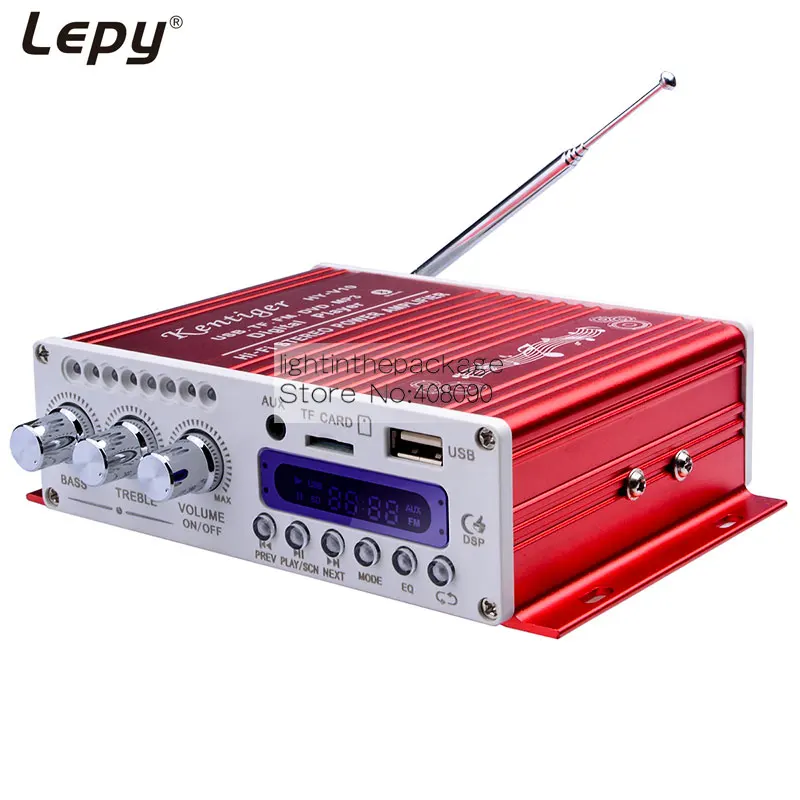 

Mini Hi-Fi Stereo Audio AMP HY-V10 with Remote Control,Support FM/MP3/TF/USB/DVD for Car Motorcycle Home +charger HYV10