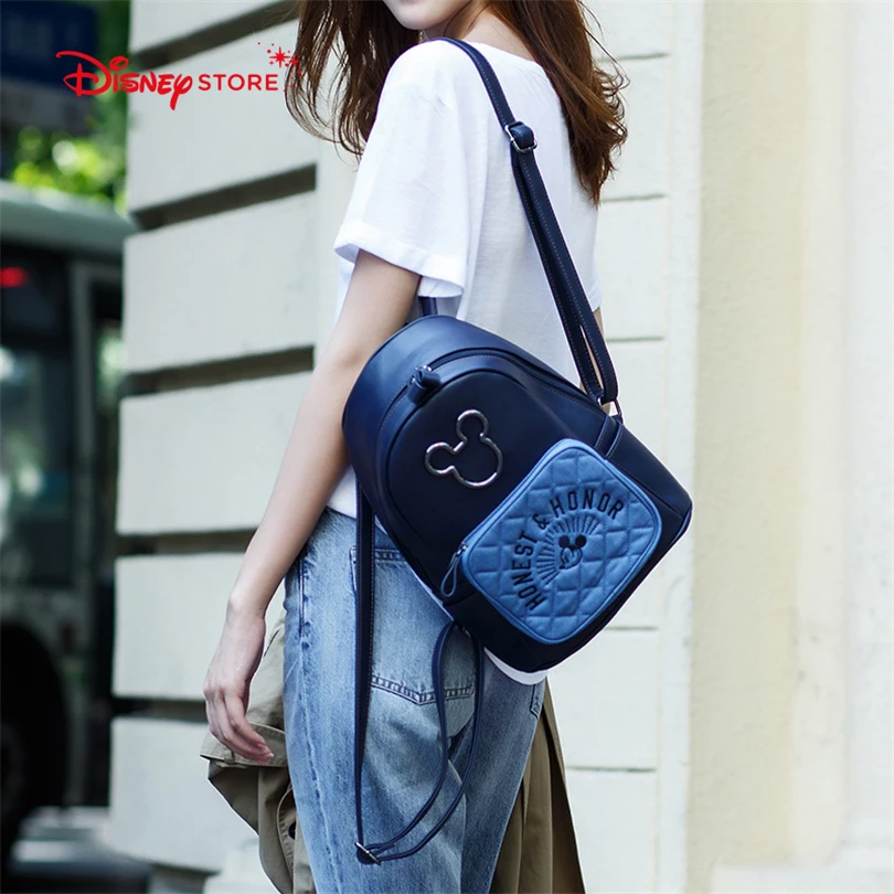 

Disney Mickey Mouse Women's Backpack Brand Fashion High Quality PU Leather Schoolbag Bags for Teenager Girl Student Bag A249
