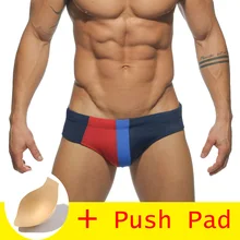 Плавки пуш-ап, Мужская одежда для плавания, короткие сексуальные мужские плавки, водонепроницаемые плавки с низкой талией, купальный костюм для геев, Мужская одежда для плавания, Шорты для плавания