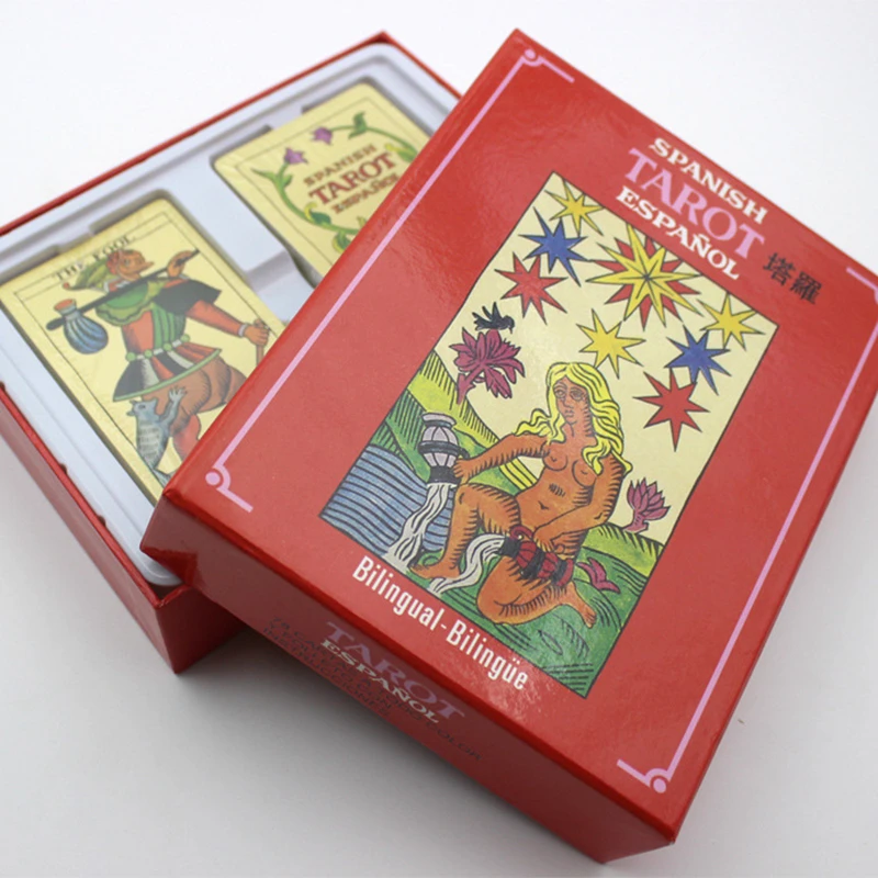 

New Spanish Tarot Board Game High Quality Paper Cards Game English/French/Spanish Instructions for Astrologer 78cards 110mm*61mm