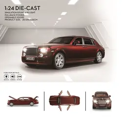 1:24 Rolls-Royce Phantom роскошная модель автомобиля 6 открытые литые под давлением транспортные средства, подвесной светильник со звуком